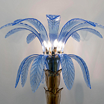 Торшер Glass Decorated Palm Floor Lamp Blue Листья Пальмы  варинант исполнения - 1 | Loft Concept в Твери
