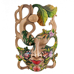 Маска деревянная резная расписная Tropical Paradise варинант исполнения - 3 | Loft Concept в Твери