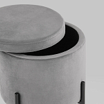 Серый пуф на черных ножках SANJAY варинант исполнения - 3 | Loft Concept в Твери