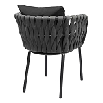 Стул мягкий с декором в виде плетеных лент на спинке и подлокотниках Semicircular Chair Decorated with Ribbons варинант исполнения - 10 | Loft Concept в Твери