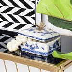 Фарфоровая шкатулка с бронзовой стрекозой Blue and White варинант исполнения - 8 | Loft Concept в Твери