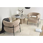 Кресло полукруглое мягкое с буклированной обивкой Armchair with Boucle Upholstery варинант исполнения - 4 | Loft Concept в Твери