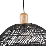 Подвесной светильник с округлым абажуром из черного ротанга Wicker Furniture варинант исполнения - 4 | Loft Concept в Твери