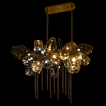 Люстра подвесная с 22-мя гранёными стеклянными плафонами с вертикальными подвесками Gilded Mirage  варинант исполнения - 6 | Loft Concept в Твери