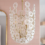 Подвесной светильник декорированный цветами из стекла Lightness of Flowers варинант исполнения - 4 | Loft Concept в Твери