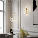 Люстра подвесная из металла с хрустальными подвесками прозрачного цвета Quasar 41 варинант исполнения - 7 | Loft Concept в Твери