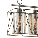 Люстра прямоугольная с 5-ю плафонами из стекла с узором Translucent Pattern варинант исполнения - 1 | Loft Concept в Твери