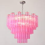 Элитная Люстра Textured Glass Pink Chandelier Ярко Розовое стекло варинант исполнения - 4 | Loft Concept в Твери