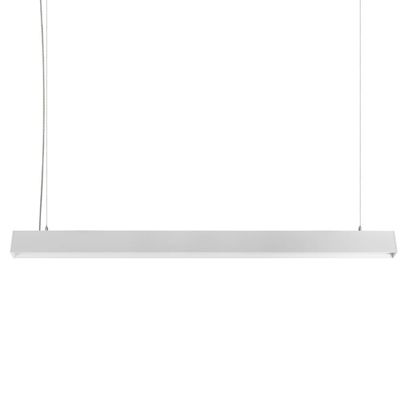 Подвесной светильник линейный металлический 120 см Smooth Line Pendant Черный Белый Подвесной светильник линейный металлический 120 см Smooth Line Pendant Черный Белый в Твери | Loft Concept