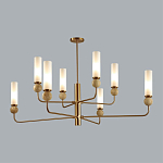 Люстра на штанге с 8-ю цилиндрическими матовыми плафонами и шарами из камня Orb Essence варинант исполнения - 10 | Loft Concept в Твери