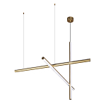 Люстра с 3-мя  пересекающимися цилиндрическими плафонами на тонких тросах Trumpet tube варинант исполнения - 4 | Loft Concept в Твери