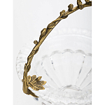 Чаша из прозрачного стекла на ножке с бронзовой ручкой в виде ветки Eden Garden варинант исполнения - 5 | Loft Concept в Твери