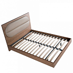 Кровать двуспальная с высоким изголовьем из дерева и подушек из экокожи Modern Look варинант исполнения - 4 | Loft Concept в Твери