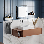 Настенное зеркало квадратной формы в черной металлической раме CORNER MIRROR BLACK варинант исполнения - 2 | Loft Concept в Твери