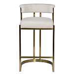 Стул барный букле бежевый с каркасом цвета матовое золото Tactility варинант исполнения - 1 | Loft Concept в Твери