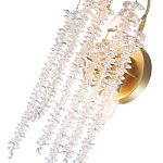 Бра с хрустальными прозрачными подвесками и круглым основанием золотого цвета FAIRYTREE Light варинант исполнения - 2 | Loft Concept в Твери