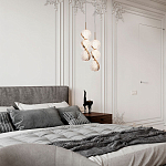 Подвесной светильник с плафонами в виде 3-х сфер из рельефного акрила Morgaine Spheres Gold Light варинант исполнения - 3 | Loft Concept в Твери