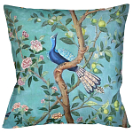 Подушка декоративная с изображением птицы в саду Chinoiserie Bird in the Garden Cushion варинант исполнения - 1 | Loft Concept в Твери