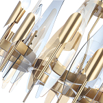 Люстра с вертикальными стеклянными элементами и металлическим каркасом цвета Латунь Vertical Glass варинант исполнения - 3 | Loft Concept в Твери