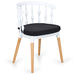 Пластиковый стул на ножках из массива бука Ferret Spiral White варинант исполнения - 7 | Loft Concept в Твери