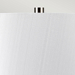 Настольная лампа с круглым фарфоровым основанием ручной работы с покрытием глазурью и белым абажуром из искусственного шелка Elstead Lighting варинант исполнения - 3 | Loft Concept в Твери