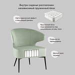 Современное мягкое кресло на металлических ножках Rakush Pistachio варинант исполнения - 9 | Loft Concept в Твери