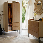 Шкаф с геометрическим рисунком на дверцах Anders Dark Wood варинант исполнения - 6 | Loft Concept в Твери