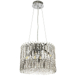 Круглая люстра с металлическими и хрустальными подвесками Bonnay Crystal Chrome Chandelier варинант исполнения - 2 | Loft Concept в Твери