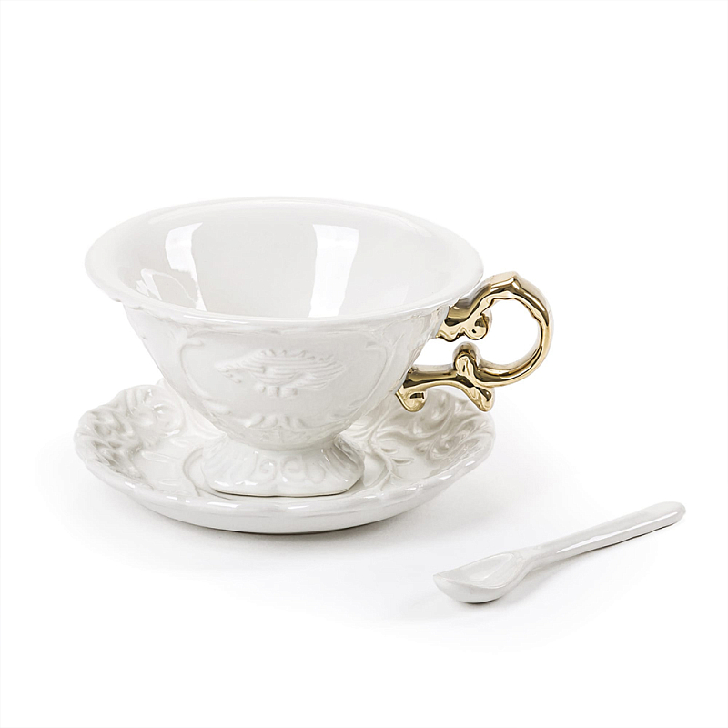 Чайная пара Seletti I-Tea Gold Белый Золотой Чайная пара Seletti I-Tea Gold Белый Золотой в Твери | Loft Concept