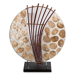 Настольная лампа из перламутра и дерева на подставке Indonesian Shell варинант исполнения - 1 | Loft Concept в Твери