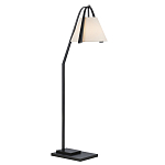 Торшер с черным каркасом и белым тканевым абажуром в форме конуса Stylish Solution варинант исполнения - 1 | Loft Concept в Твери