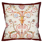 Декоративная подушка бежевая с растительным орнаментом Raffael Floral Beige Red Cushion варинант исполнения - 1 | Loft Concept в Твери