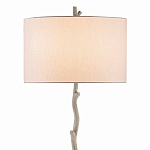 Торшер с цилиндрическим тканевым абажуром на каркасе в виде тонкого дерева Gray Branch варинант исполнения - 1 | Loft Concept в Твери