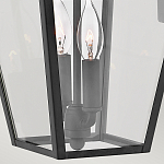 Настенный фонарь черного цвета с прозрачным стеклянным плафоном трапециевидной формы Hinkley варинант исполнения - 4 | Loft Concept в Твери