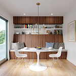 Люстра с 6-ю лампами на тонких изогнутых рожках в современном стиле Feiss варинант исполнения - 7 | Loft Concept в Твери