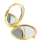 Зеркало карманное круглое двухстороннее из натурального камня Содалит в подарочной упаковке Gold Stone Mirrors варинант исполнения - 2 | Loft Concept в Твери