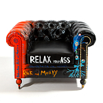 Кресло "Умный Умник" Rick and Morty graffiti chair натуральная кожа  варинант исполнения - 2 | Loft Concept в Твери