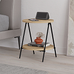 Стол приставной с 2-мя круглыми столешницами из дерева ESSEL OAK варинант исполнения - 6 | Loft Concept в Твери