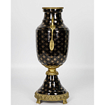 Ваза черного цвета из фарфора с золотистым узором и бронзовыми элементами Eden Garden porcelain and bronze варинант исполнения - 6 | Loft Concept в Твери