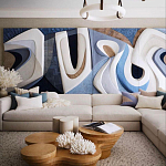 Арт-объект ручной работы Blue Abstraction из 4-х панелей варинант исполнения - 1 | Loft Concept в Твери