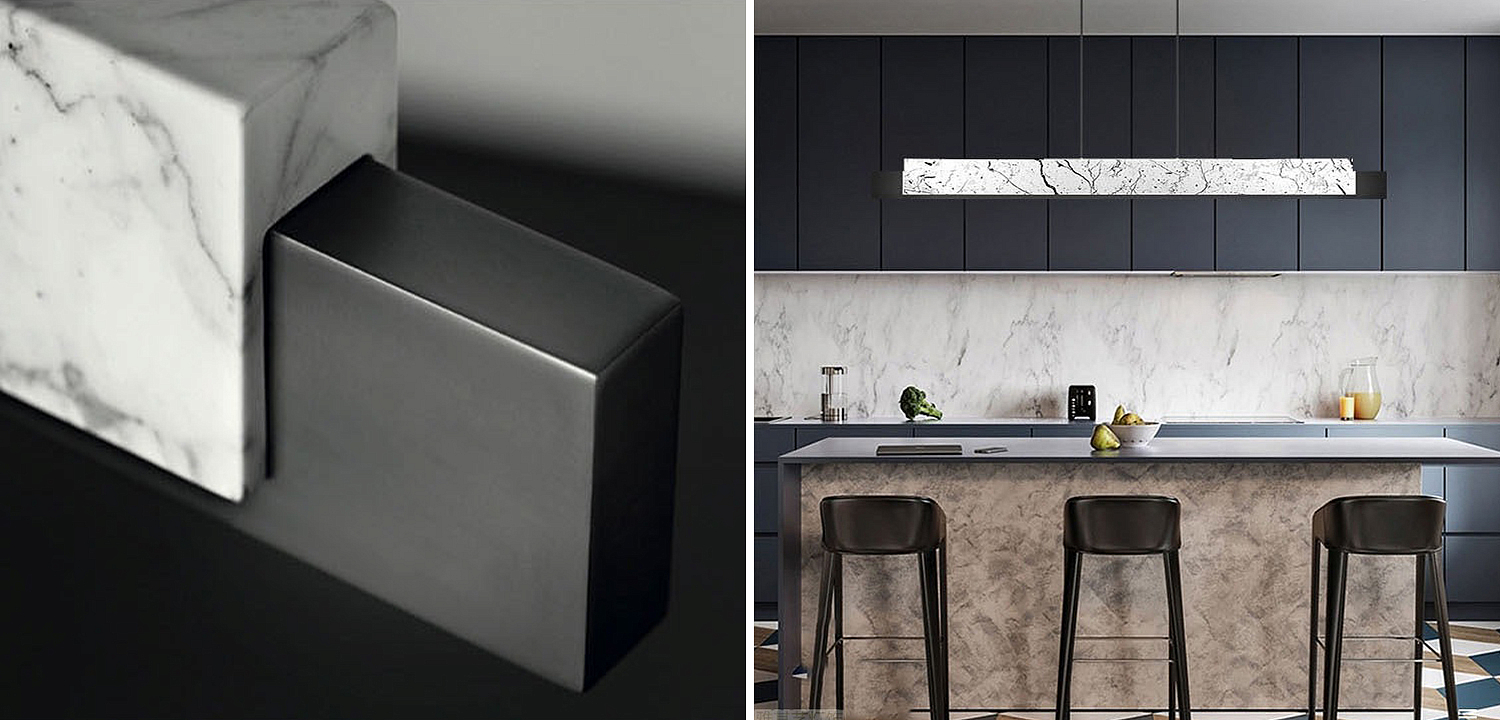 Люстра Leonce Marble Linear Chandelier White Люстра Leonce Marble Linear Chandelier White - Loft-Concept в Твери