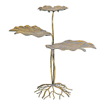 Столик приставной с тремя столешницами Тропические листья Tropical Forest gold варинант исполнения - 1 | Loft Concept в Твери