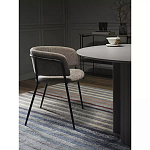 Стул полукруглый с каркасом из металла и мягким сиденьем и спинкой Soft Chenille варинант исполнения - 5 | Loft Concept в Твери