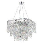 Люстра подвесная с хрустальными подвесками и металлическим основанием цвета Хром Ludivine Lighting варинант исполнения - 1 | Loft Concept в Твери