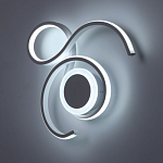 Бра белого цвета с изогнутыми световыми линиями и круглым основанием Luke Lampco Tracer Lamp варинант исполнения - 3 | Loft Concept в Твери