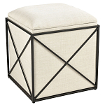 Пуф бежевый с черной металлической рамой Beige Pouf варинант исполнения - 4 | Loft Concept в Твери