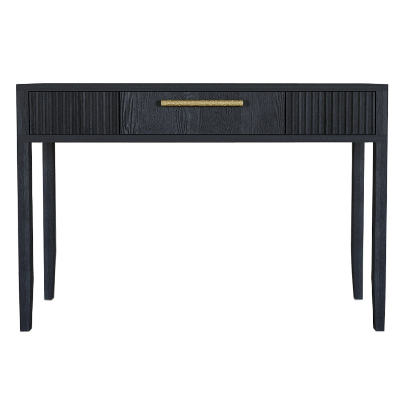 Элегантная Консоль Primo с выдвижным ящиком Черный дуб Черный матовый Золотой в Твери | Loft Concept 