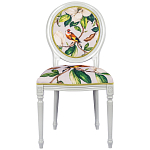 Стул светло-серый из натурального бука с изображением птицы в саду Blooming Colored Birds варинант исполнения - 1 | Loft Concept в Твери