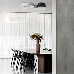 Потолочный светильник с 2-мя цилиндрическими абажурами серого и черного цвета Urban Dome варинант исполнения - 7 | Loft Concept в Твери