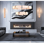 Люстра с 2-мя кольцами с текстурным природным рисунком IceFlame варинант исполнения - 6 | Loft Concept в Твери